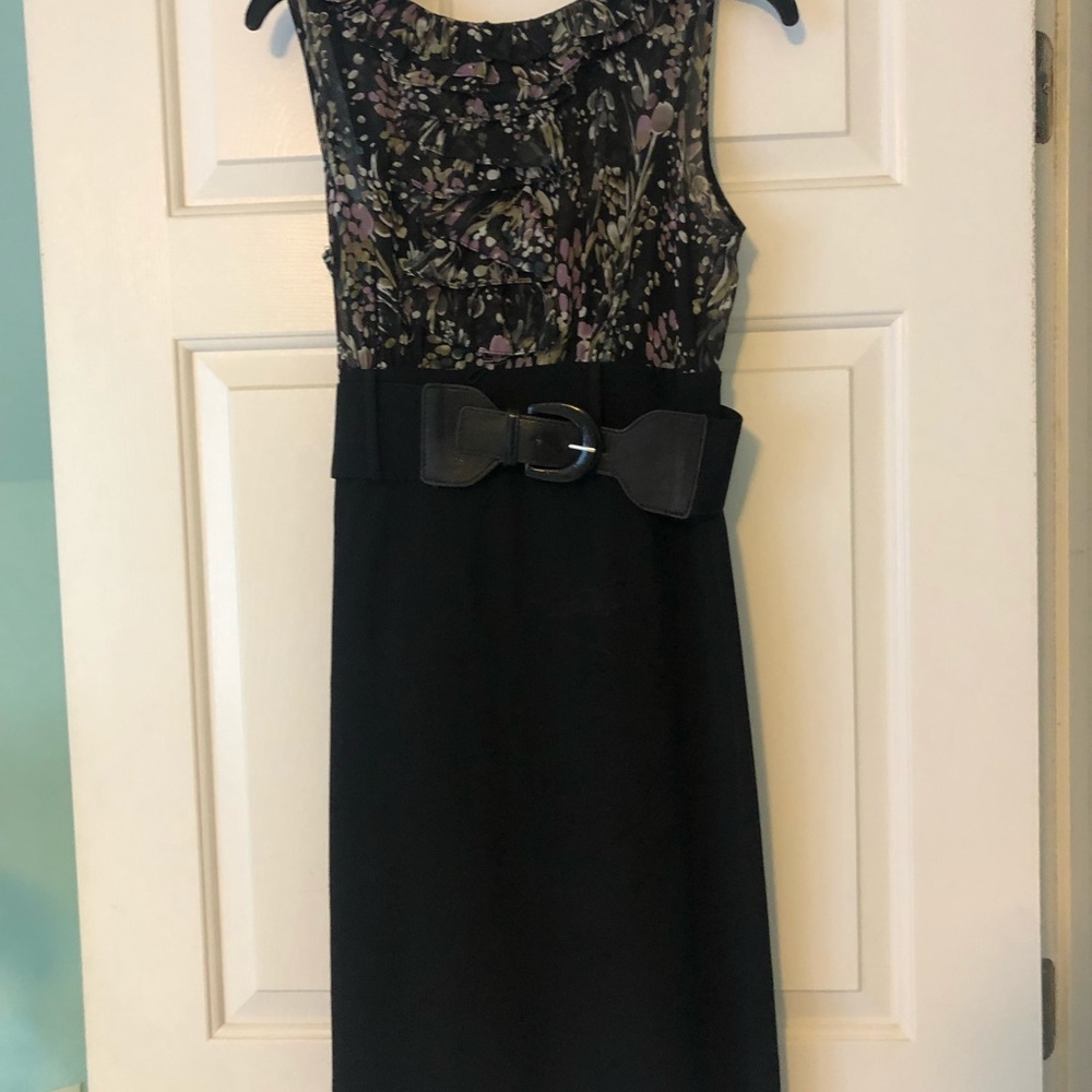 Black multi color floral dress